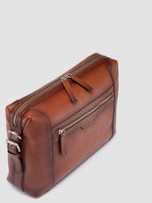 JULES 009 - Brown Leather Briefcase