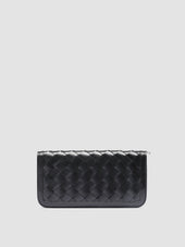 BERGE’ 101 - Black Woven Leather Wallet