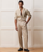 Italian Band Collar Popover Tuxedo Shirt