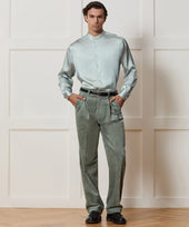 Italian Satin Band Collar Shirt