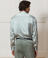 Italian Satin Band Collar Shirt