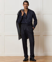 Italian Wool-Cashmere Band Collar Shirt