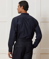 Italian Wool-Cashmere Band Collar Shirt