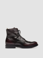 ACADEMIA 003 - Burgundy Leather Lace Up Boots