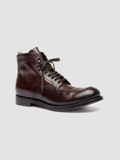 Admiral 014 Burgundy Leather Lace Up Boots