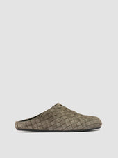 BABOUCHE 005 - Green Woven Leather Mule Sandals
