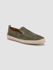 BOWLINE 001 - Green Woven Espadrille Shoes