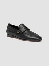 OLIVER 011 - Black Leather Penny Loafers