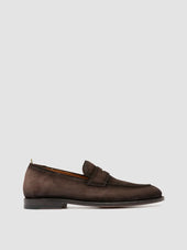 Opera 001 Dark Brown Suede Penny Loafers
