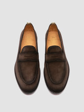 Opera 001 Dark Brown Suede Penny Loafers