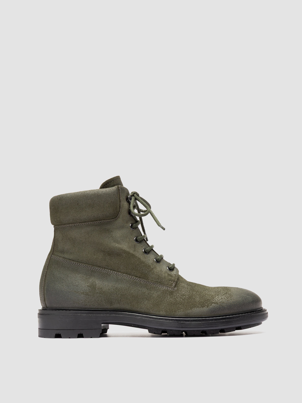 Remote 001 Green Suede Lace Up Boots