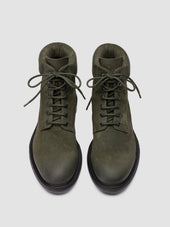 Remote 001 Green Suede Lace Up Boots