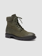 Remote 001 Green Suede Lace Up Boots
