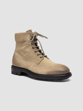 Remote 001 Beige Suede Lace Up Boots