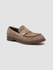 RUGGED 008 - Taupe Suede Penny Loafers