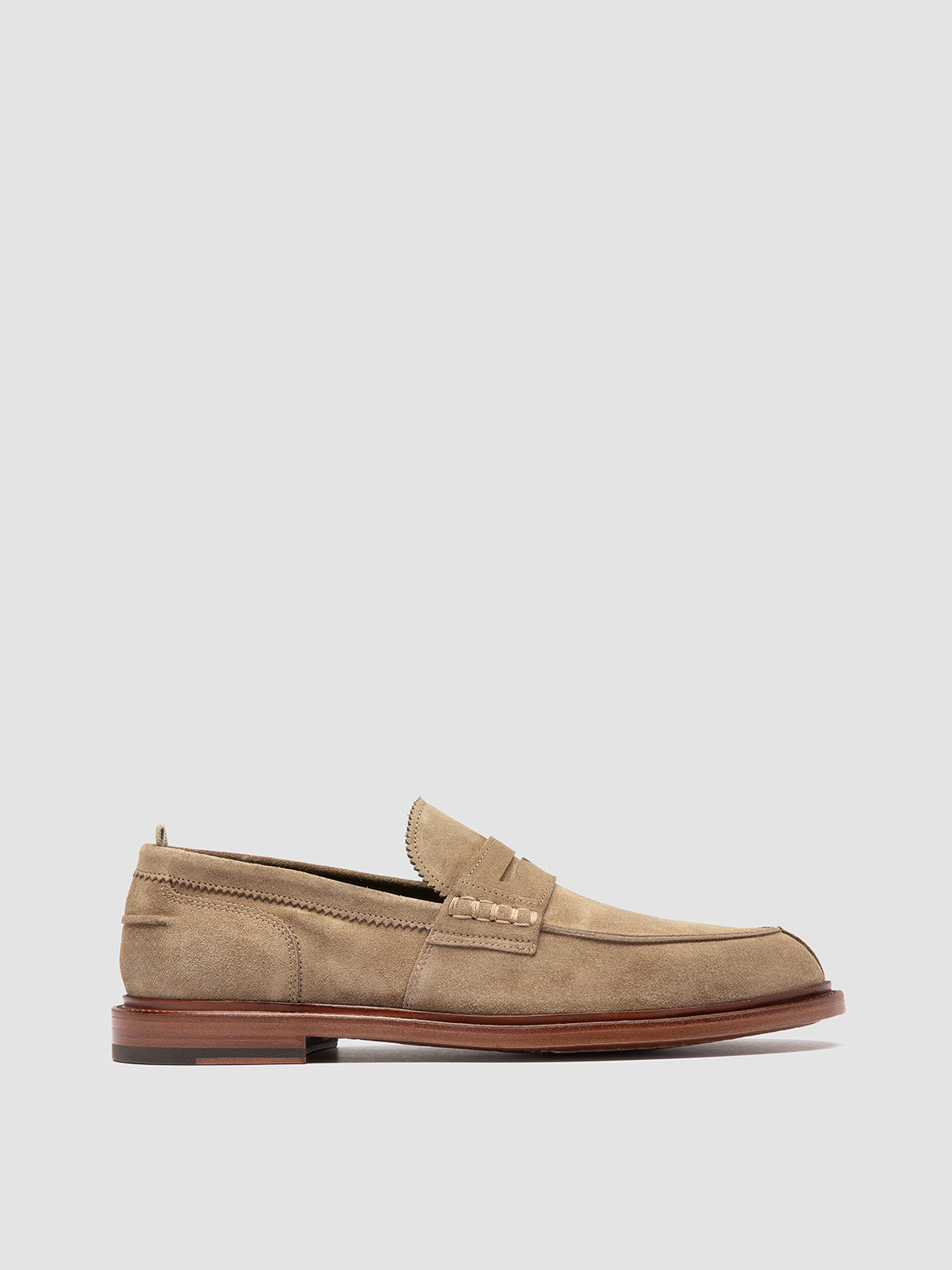 Sax 001 Taupe Suede Penny Loafers