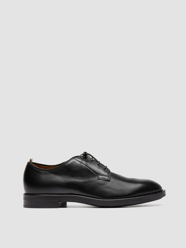 SILENT 001 - Black Leather Derby Shoes