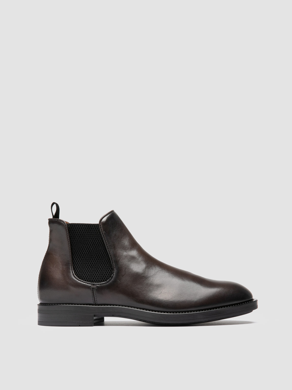 Silent 003 Grey Leather Chelsea Boots
