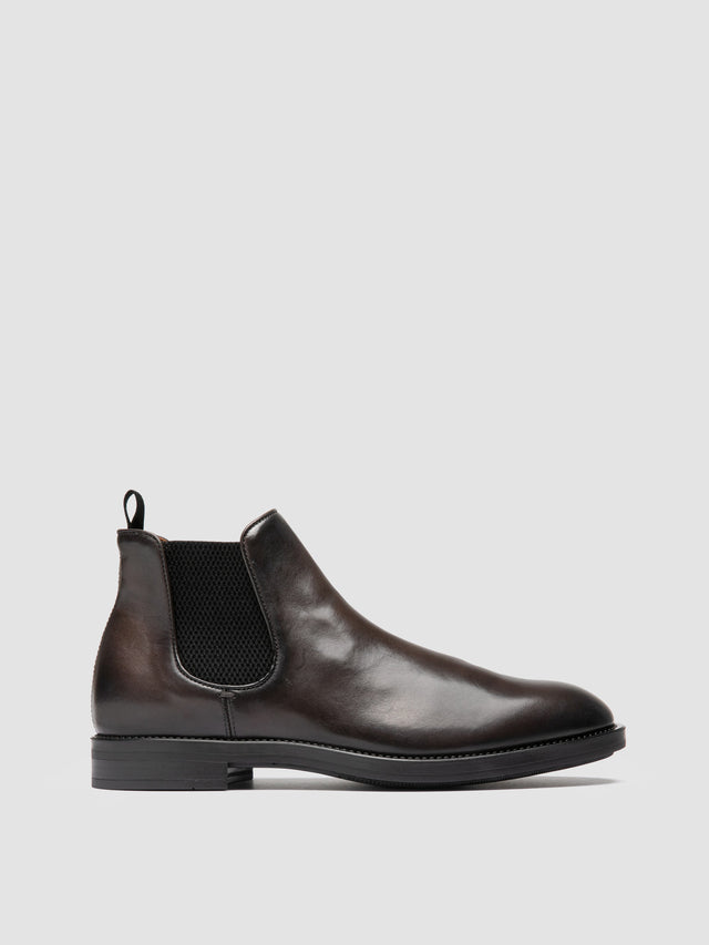 SILENT 003 - Grey Leather Chelsea Boots