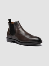 Silent 003 Grey Leather Chelsea Boots