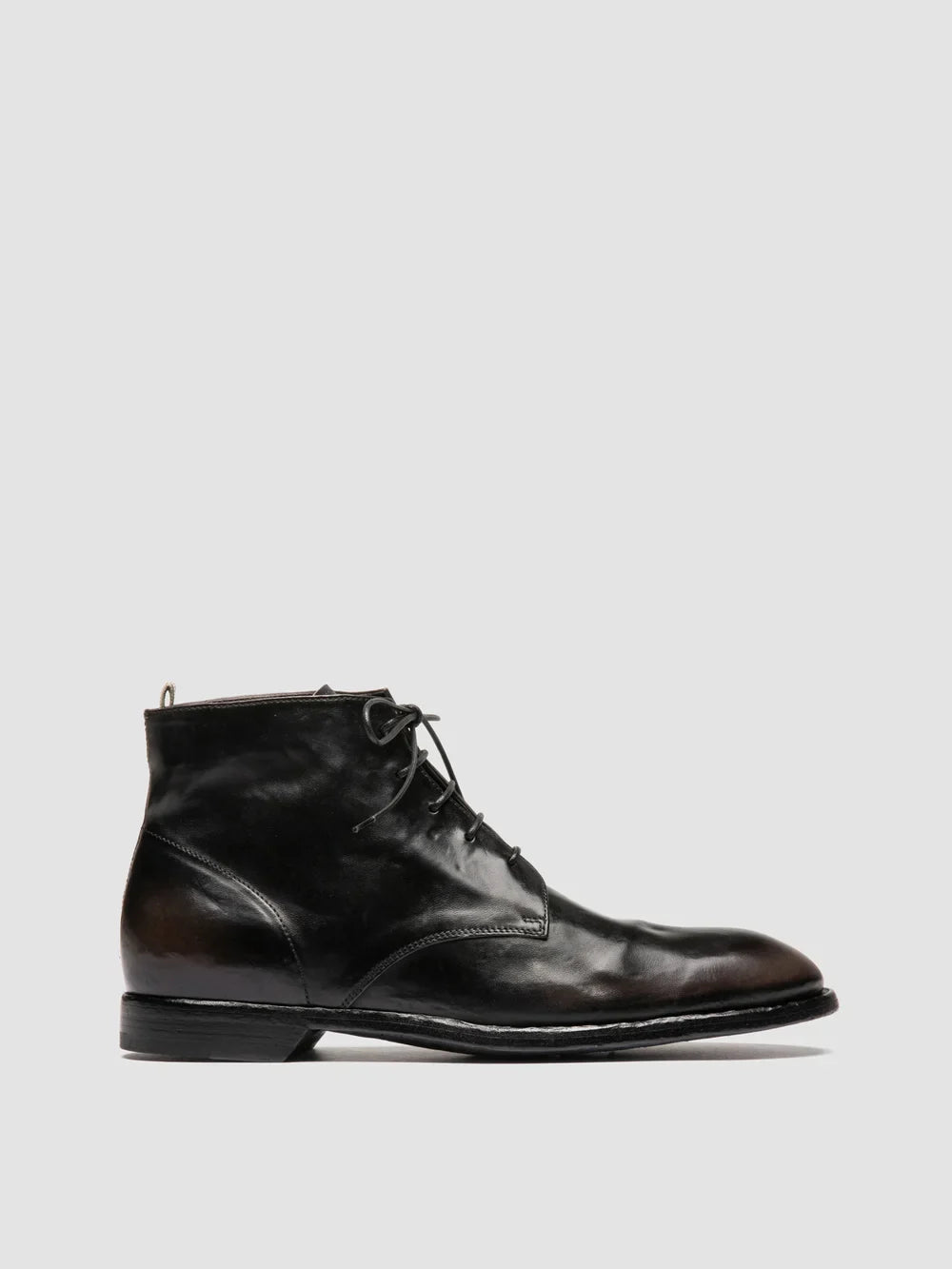 Sound 003 Grey Leather Lace Up Boots