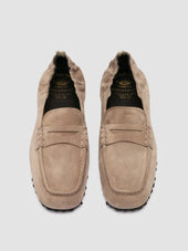 TRAVIS 001 - Taupe Suede Penny Loafers
