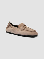 TRAVIS 001 - Taupe Suede Penny Loafers