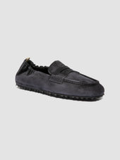 TRAVIS 001 - Blue Suede Penny Loafers