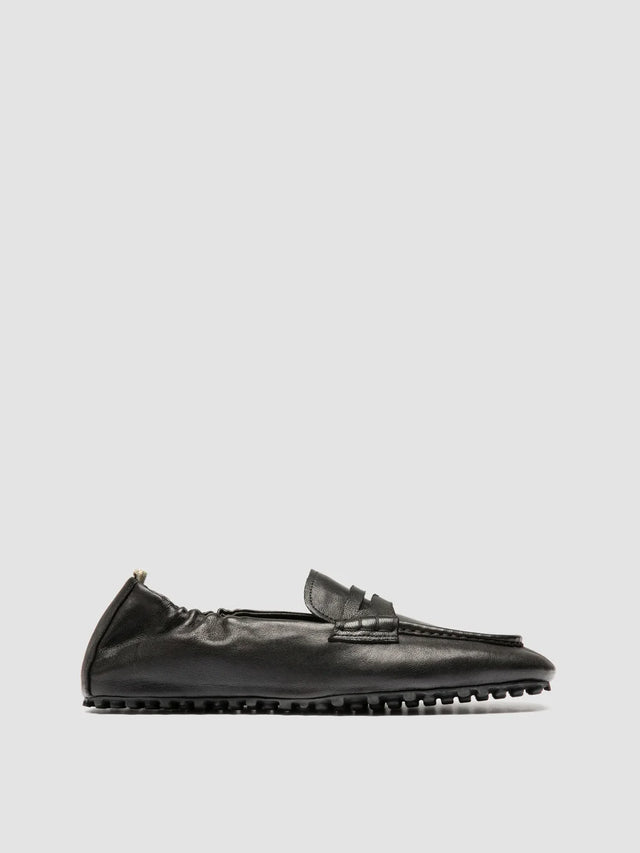 TRAVIS 001 - Black Leather Penny Loafers