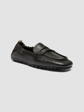 TRAVIS 001 - Black Leather Penny Loafers