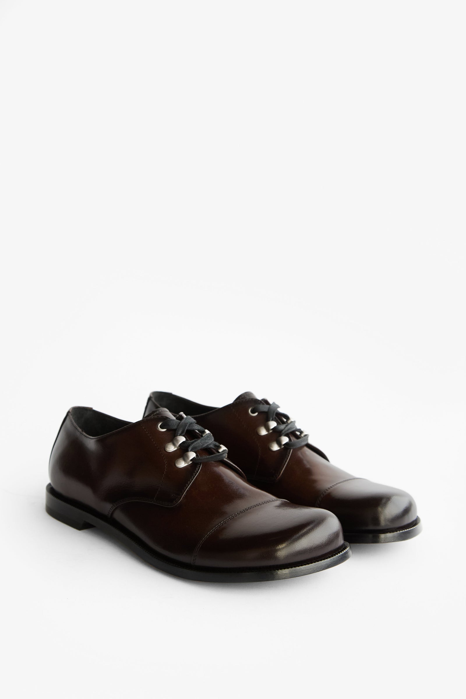 Gemstone 001, Leather Derby Shoes - Brown