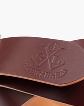 OGL Double Prong Garrison Buckle Leather Belt - Hand-Dyed Brown