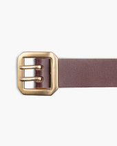 OGL Double Prong Garrison Buckle Leather Belt - Hand-Dyed Brown