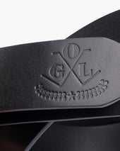OGL Double Prong Garrison Buckle Leather Belt - Black