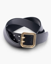 OGL Double Prong Garrison Buckle Leather Belt - Black