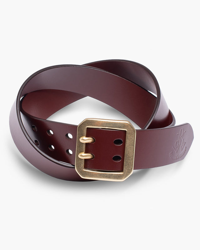 OGL Double Prong Garrison Buckle Leather Belt - Tan