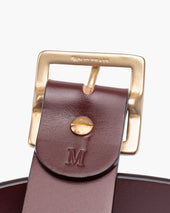 OGL Vintage Buckle Leather Belt - Tan