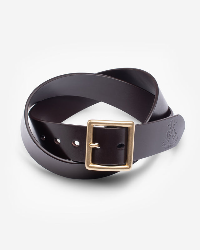 OGL Vintage Buckle Leather Belt - Brown