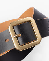OGL Single Prong Garrison Buckle Leather Belt - Hand-Dyed Black