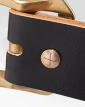 OGL Single Prong Garrison Buckle Leather Belt - Hand-Dyed Black