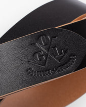 OGL Single Prong Garrison Buckle Leather Belt - Hand-Dyed Black