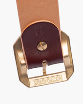 OGL Single Prong Garrison Buckle Leather Belt - Hand-Dyed Brown