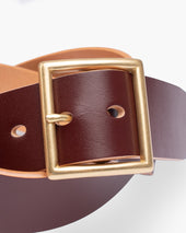 OGL Vintage 1.75" Leather Belt - Hand-Dyed Brown