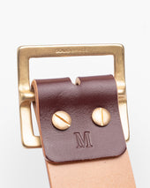 OGL Vintage 1.75" Leather Belt - Hand-Dyed Brown
