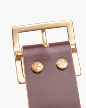 OGL Vintage 1.75" Leather Belt - Hand-Dyed Brown