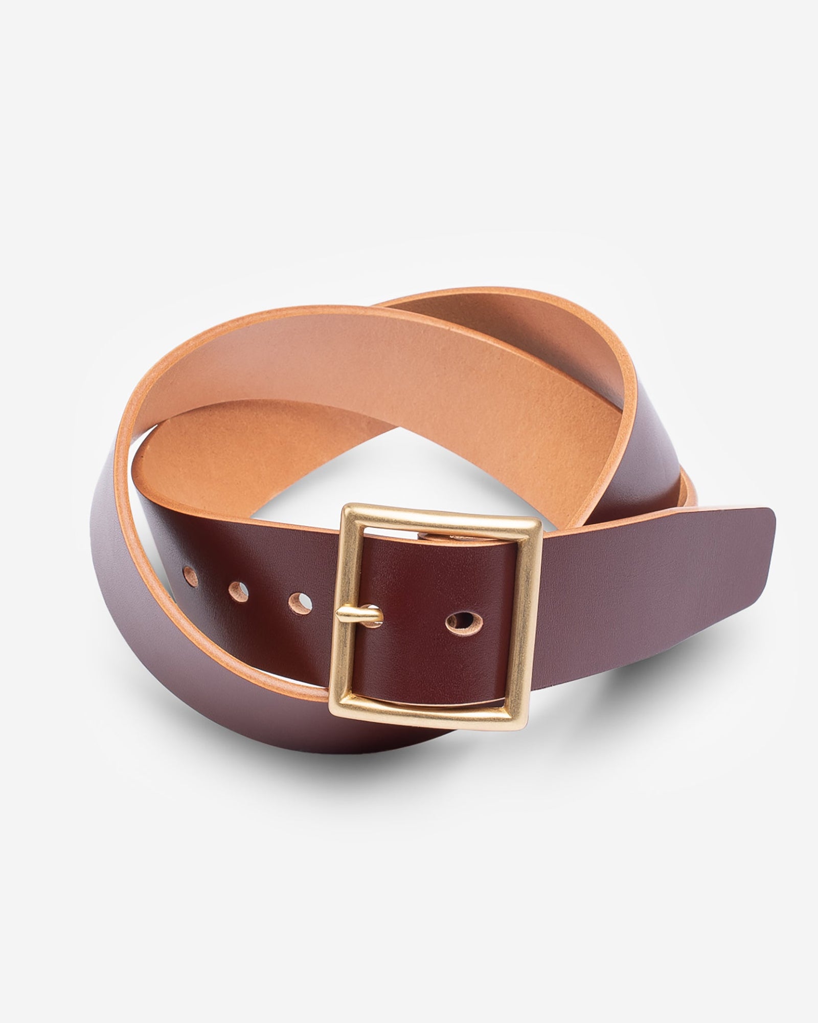 OGL Vintage 1.75" Leather Belt - Hand-Dyed Brown