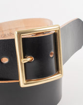 OGL Vintage Buckle Hand Dyed Leather Belt - Black