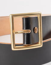 OGL Vintage Buckle Hand Dyed Leather Belt - Black