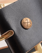 OGL Vintage Buckle Hand Dyed Leather Belt - Black