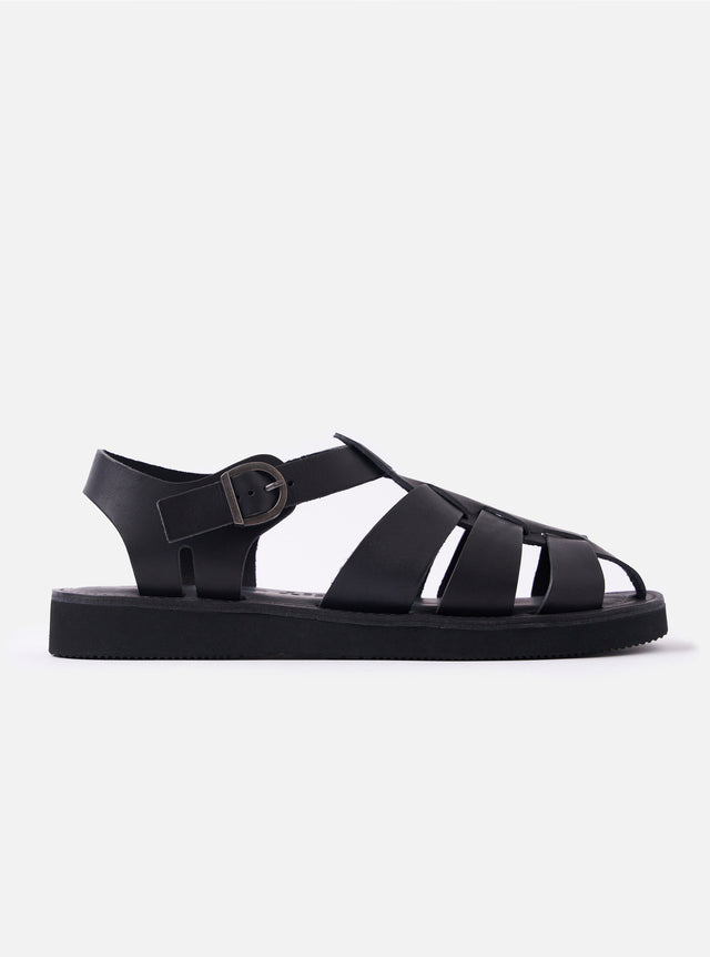 Organic Handloom Black Leather Gurkha